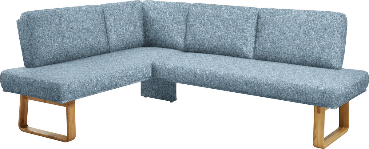 ECKBANK 174/280 cm  in Eichefarben, Hellblau  - Eichefarben/Hellblau, Design, Holz/Textil (174/280cm) - Dieter Knoll