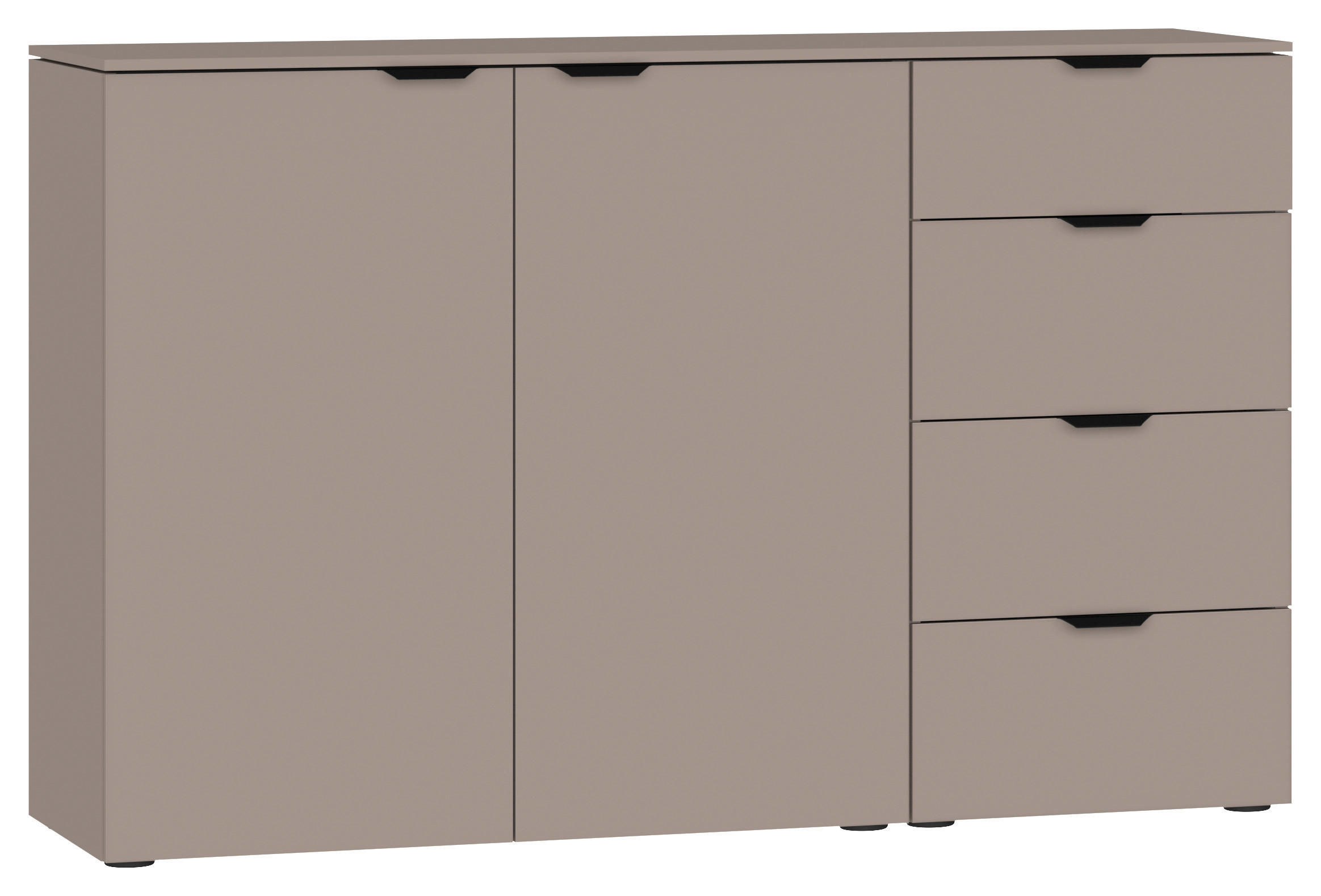 SIDEBOARD  135/87/43 cm 4 Schublade(n)  - Hellbraun/Schwarz, Design, Holzwerkstoff/Kunststoff (135/87/43cm) - Jutzler