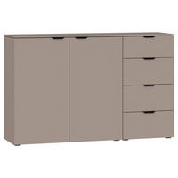 SIDEBOARD  135/87/43 cm 4 Schublade(n)  - Hellbraun/Schwarz, Design, Holzwerkstoff/Kunststoff (135/87/43cm) - Jutzler
