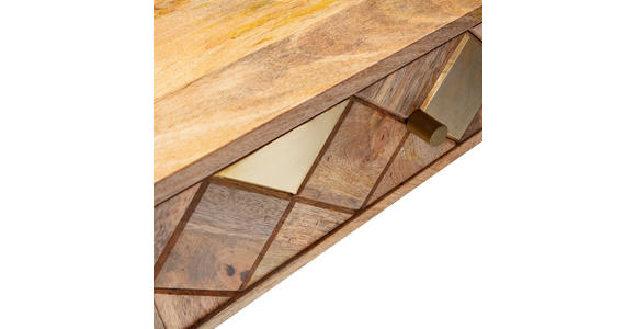 NACHTSCHRANK 50/40/35 cm Mangoholz massiv - Goldfarben/Naturfarben, Design, Holz/Metall (50/40/35cm) - Landscape