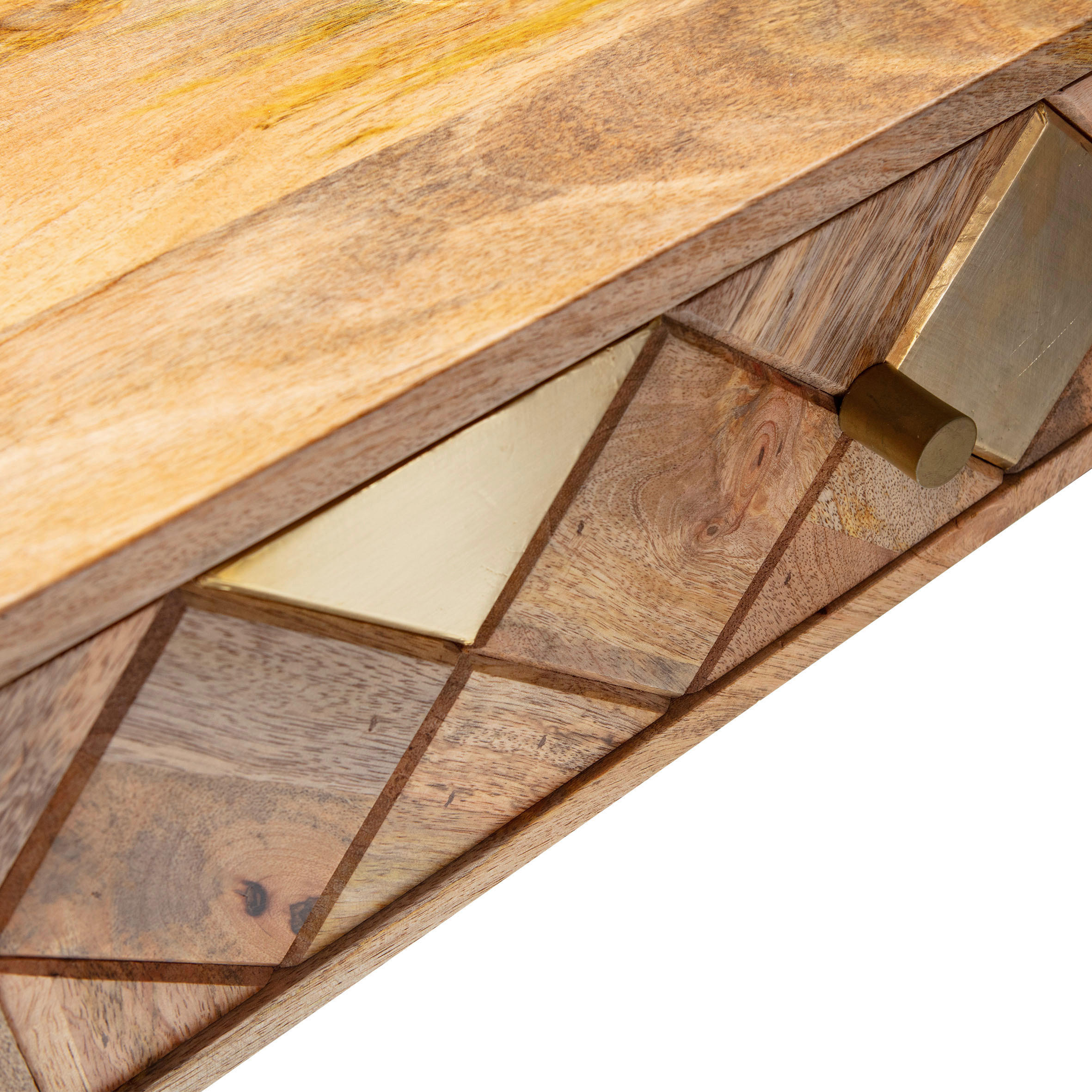 NACHTSCHRANK 50/40/35 cm Mangoholz massiv  - Goldfarben/Naturfarben, Design, Holz/Metall (50/40/35cm) - Landscape
