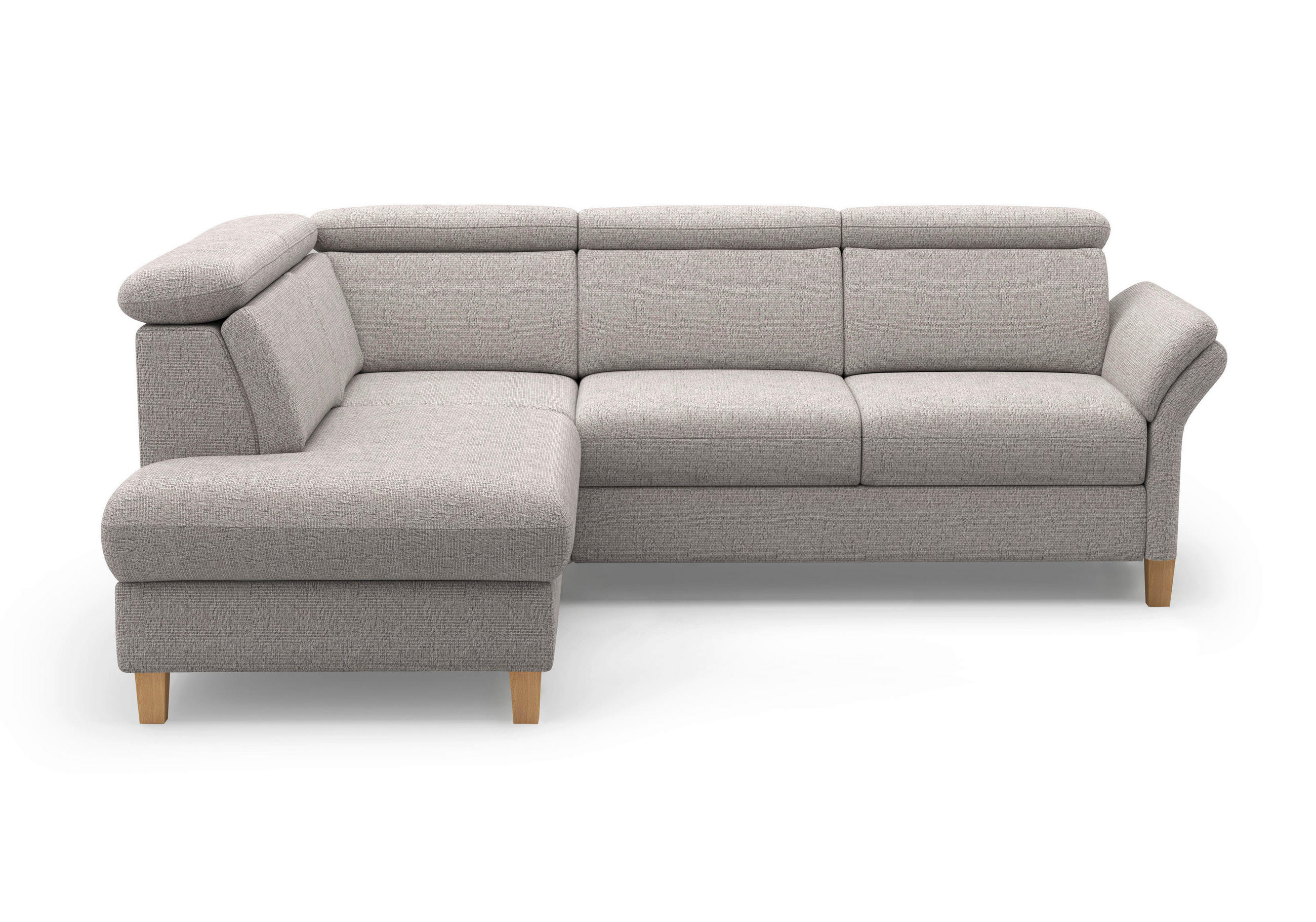ECKSOFA GLENDALE E Silberfarben Chenille  - Eichefarben/Silberfarben, KONVENTIONELL, Holz/Textil (193/247cm) - Sit & More