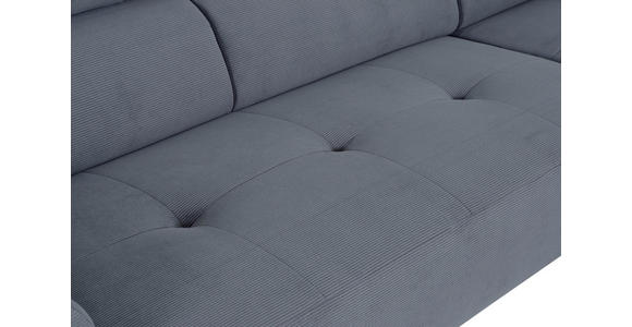ECKSOFA Graublau Feincord - Graublau/Schwarz, Design, Textil/Metall (280/205cm) - Xora