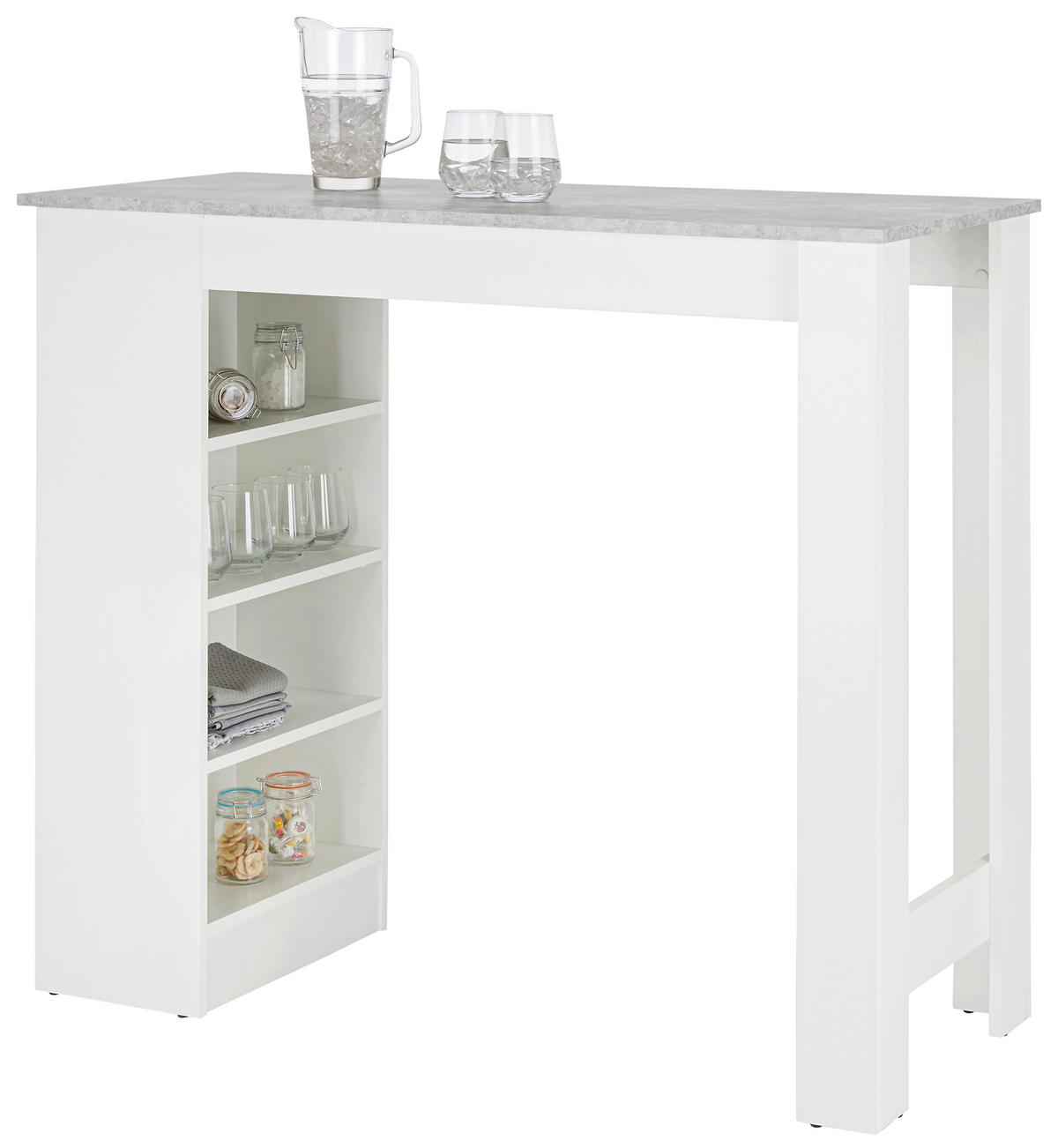 BARDISK i trämaterial  115/50/103 cm  - vit/grå, Modern, trämaterial (115/50/103cm) - Best Price