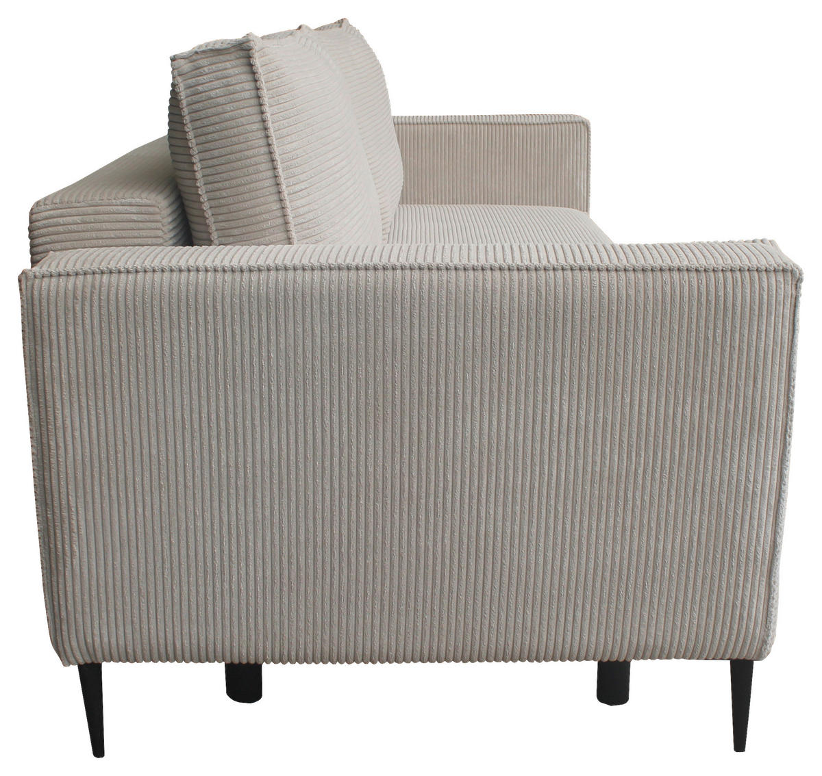 SCHLAFSOFA  mit Liegefunktion, Rücken echt, haustierfreundlicher Bezug Cord Naturfarben  - Schwarz/Naturfarben, KONVENTIONELL, Textil/Metall (222/93/98cm) - Carryhome