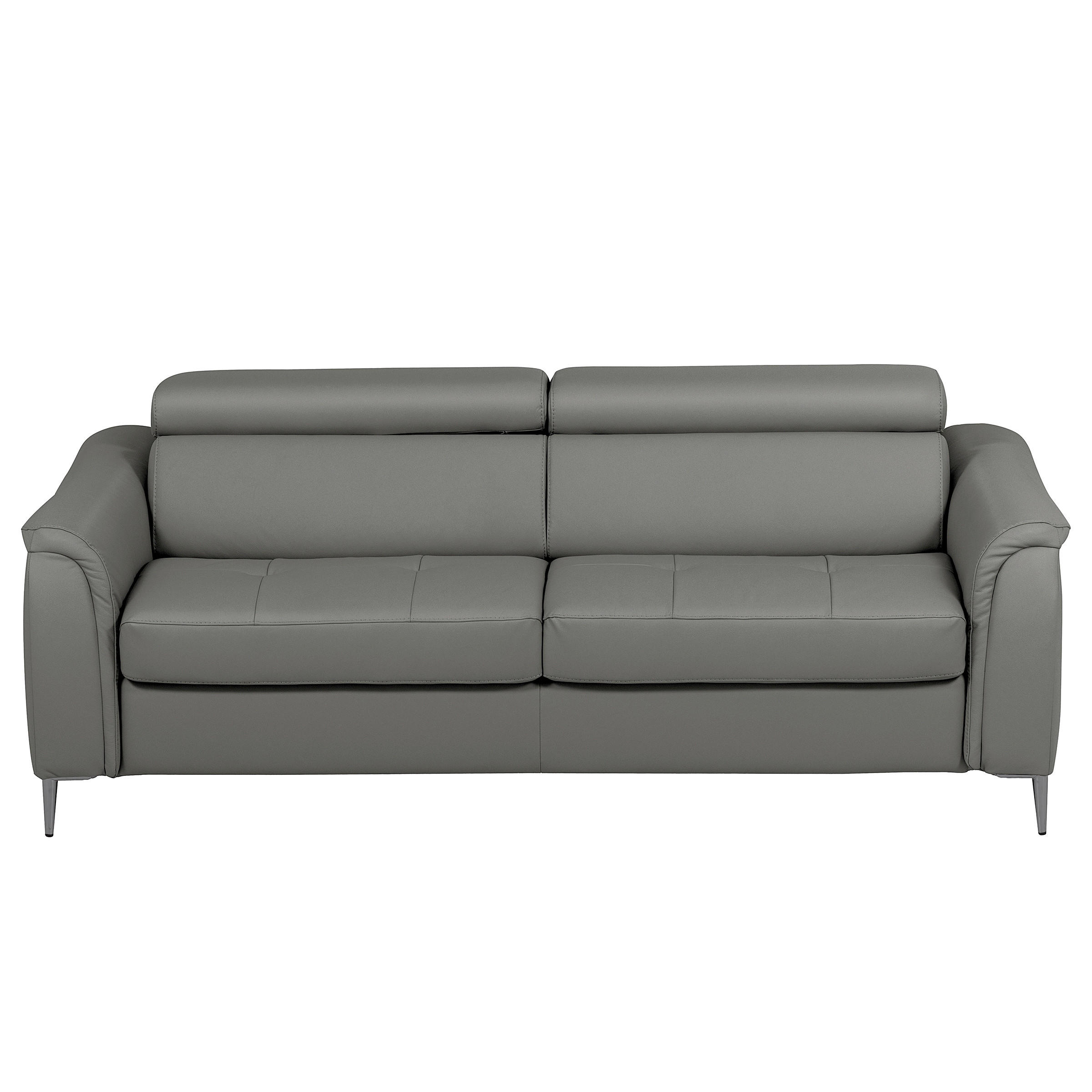 SCHLAFSOFA PAFOS Dunkelgrau Echtleder Lederlook  - Dunkelgrau/Schwarz, Design, Leder/Textil (203/77-98/103cm) - MID.YOU