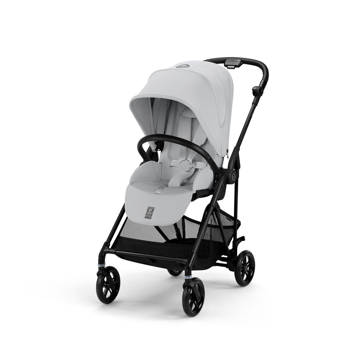 KINDERWAGEN  Melio Carbon  Fog Grey  - Hellgrau/Schwarz, Basics, Textil/Metall (82-91/49/96,5-107cm) - cybex GOLD