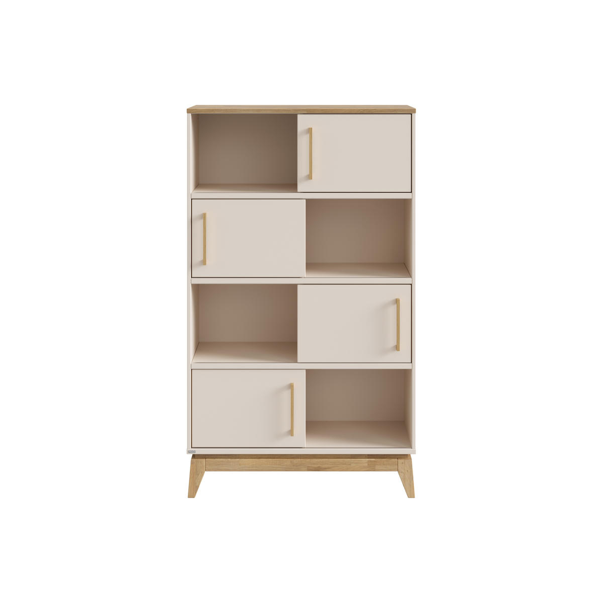 REGAL Eiche vollmassiv Beige  - Eichefarben/Beige, Basics, Holz/Holzwerkstoff (95,2/161/39,6cm) - Paidi