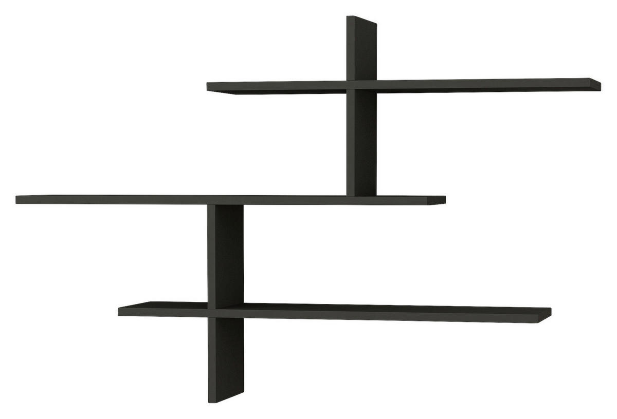 WANDREGAL 123/81/22 cm  - Anthrazit, Design, Holzwerkstoff (123/81/22cm) - Livetastic