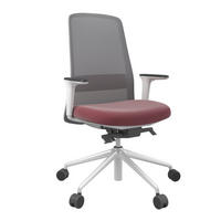 DREHSTUHL Lederlook Grau, Weiß, Dunkelrot  - Weiß/Grau, MODERN, Kunststoff/Textil (70/103-115/70cm)