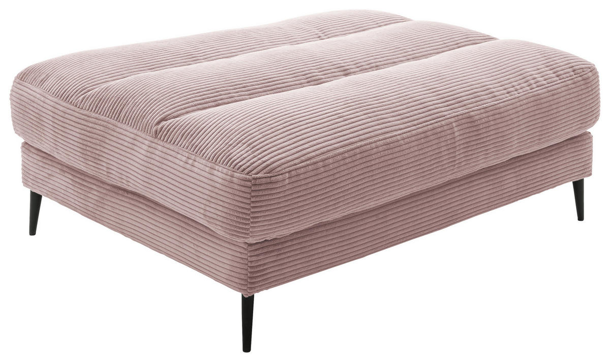 HOCKERBANK 90/83/125 cm Cord Rosa Metall  - Schwarz/Rosa, Design, Textil/Metall (90/83/125cm) - Dieter Knoll