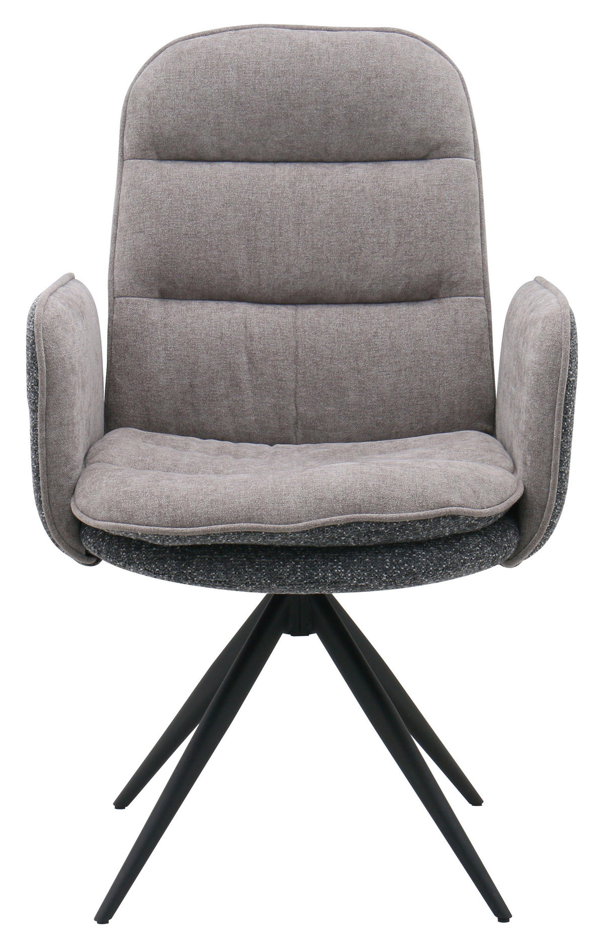 ARMLEHNSTUHL  Sitzfläche 360° drehbar Webstoff  Grau, Schwarz, Dunkelgrau  - Dunkelgrau/Schwarz, MODERN, Textil/Metall (62.5/99/71cm) - Livetastic