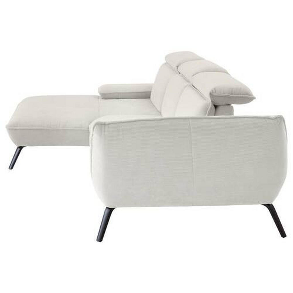 Thumbnail - Moderano Ecksofa, Creme, Textil, 3-Sitzer, Ottomane links, Eckteil, L-Form, 301x202 cm, Fußauswahl, Stoffauswahl, Armtei...
