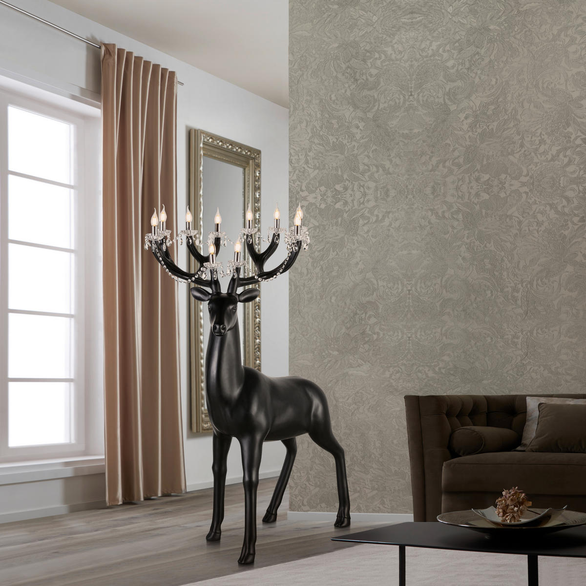 DEKOHIRSCH - Schwarz, Lifestyle, Kunststoff (95/170/90cm) - Glandor