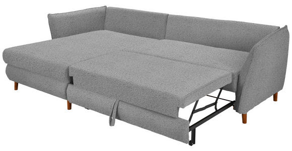 ECKSOFA in Chenille Hellgrau 284/162 cm - Eichefarben/Hellgrau, KONVENTIONELL, Holz/Textil (284/162cm) - Carryhome