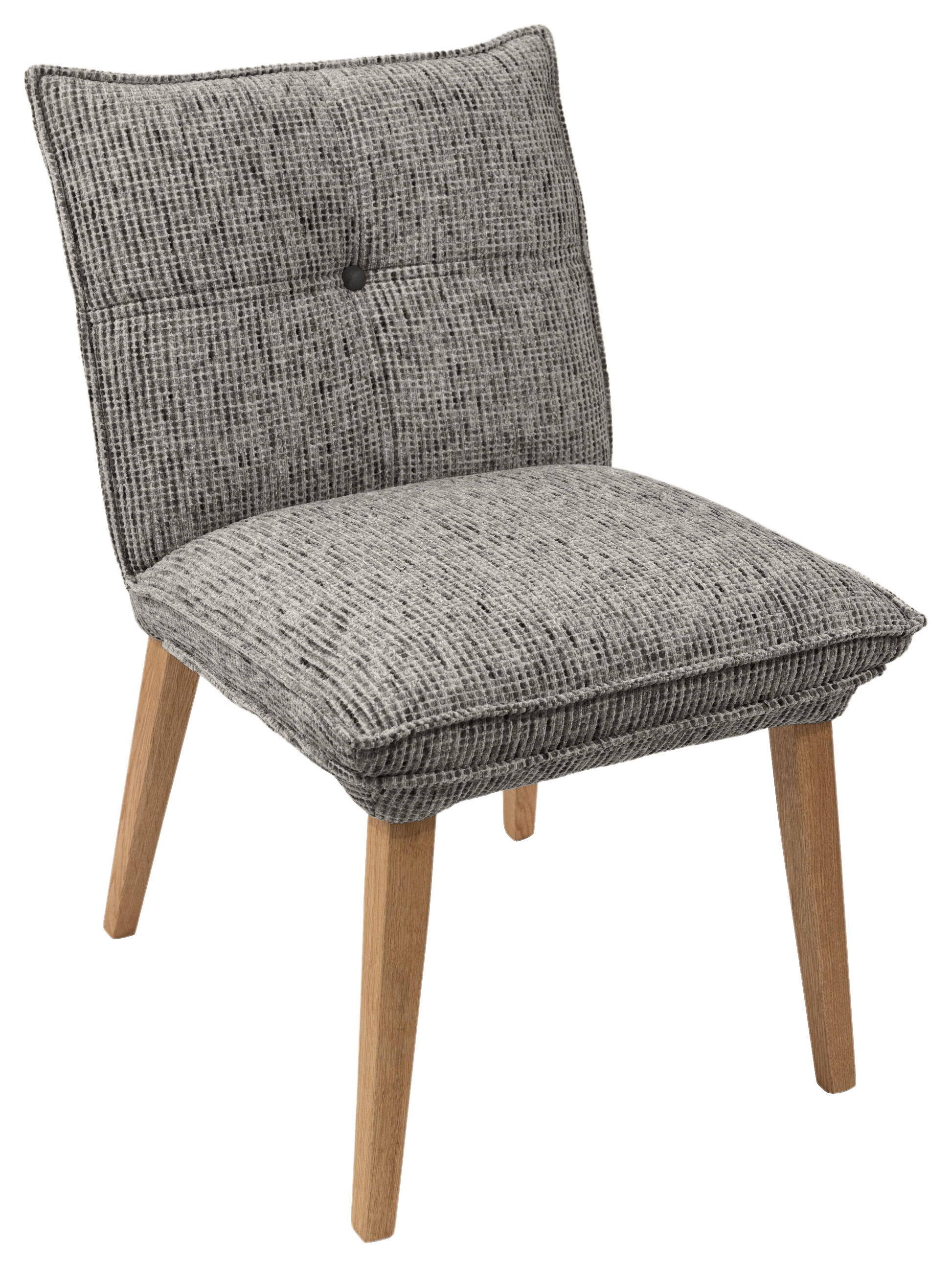 STUHL Chenille Anthrazit, Eichefarben Eiche massiv  - Eichefarben/Anthrazit, KONVENTIONELL, Holz/Textil (52/86/65cm) - Valdera