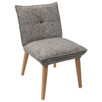 STUHL Chenille Anthrazit, Eichefarben Eiche massiv  - Eichefarben/Anthrazit, KONVENTIONELL, Holz/Textil (52/86/65cm) - Valdera