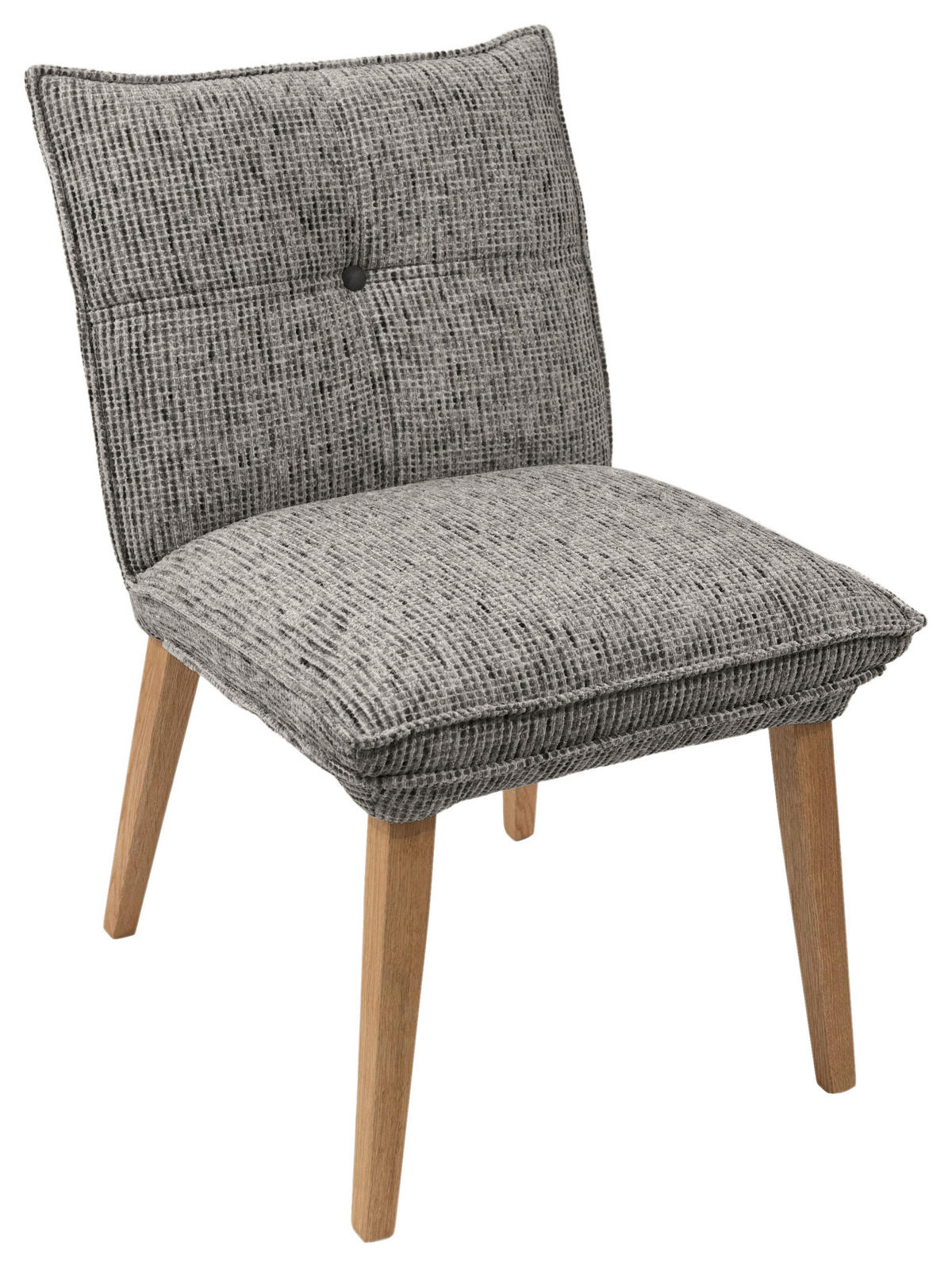 STUHL Chenille Anthrazit, Eichefarben Eiche massiv  - Eichefarben/Anthrazit, KONVENTIONELL, Holz/Textil (52/86/65cm) - Valdera