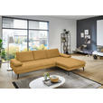 ECKSOFA in Echtleder Gelb  310/180 cm  - Gelb/Schwarz, Design, Leder/Metall (310/180cm) - Dieter Knoll