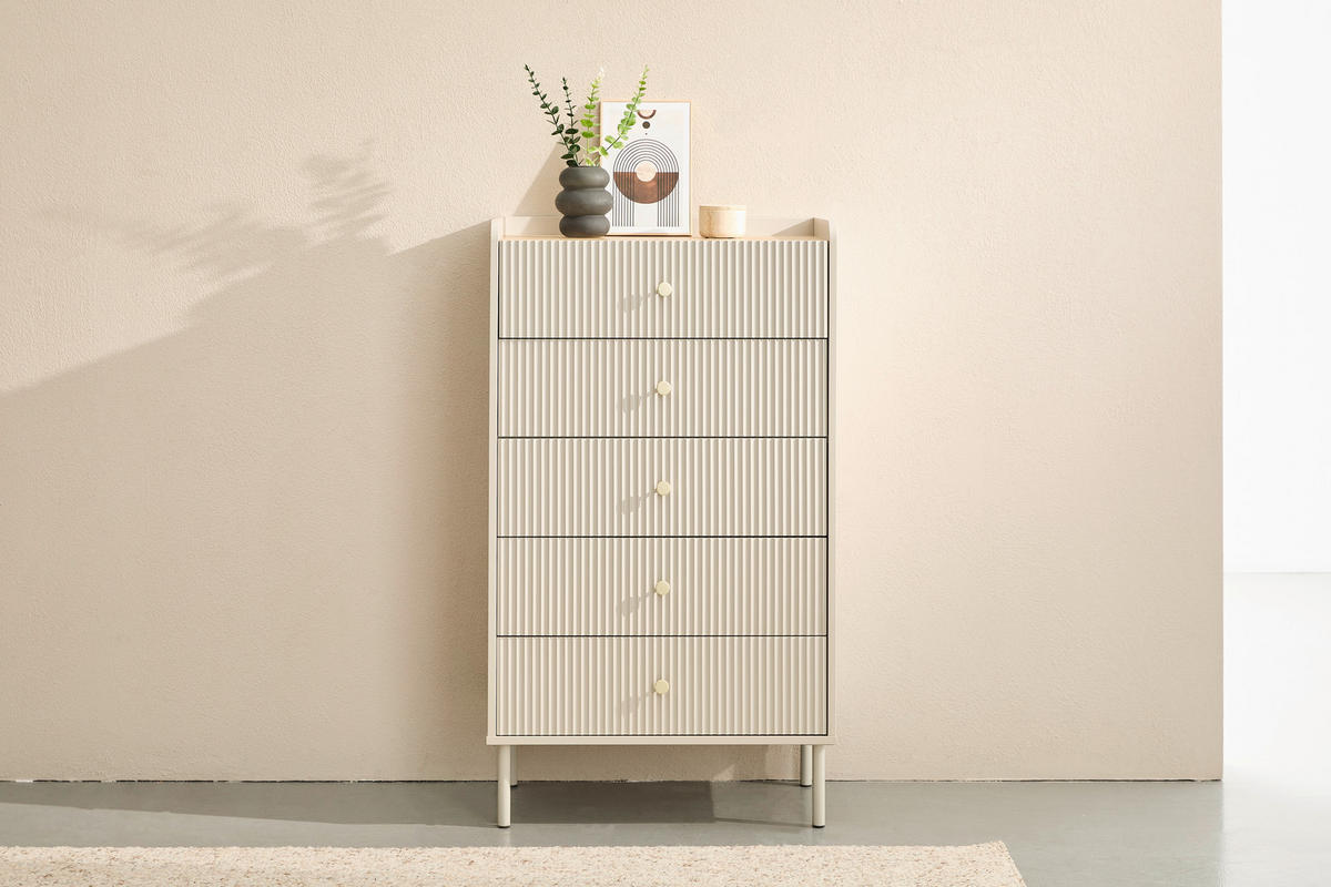 BYRÅ 70/121,6/40 cm  - ljusgrå/grå, Design, metall/trämaterial (70/121,6/40cm) - Xora