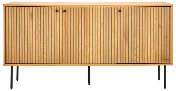 SIDEBOARD 150/75/40 cm  in Schwarz, Eichefarben  - Eichefarben/Schwarz, Design, Holzwerkstoff/Metall (150/75/40cm) - Carryhome
