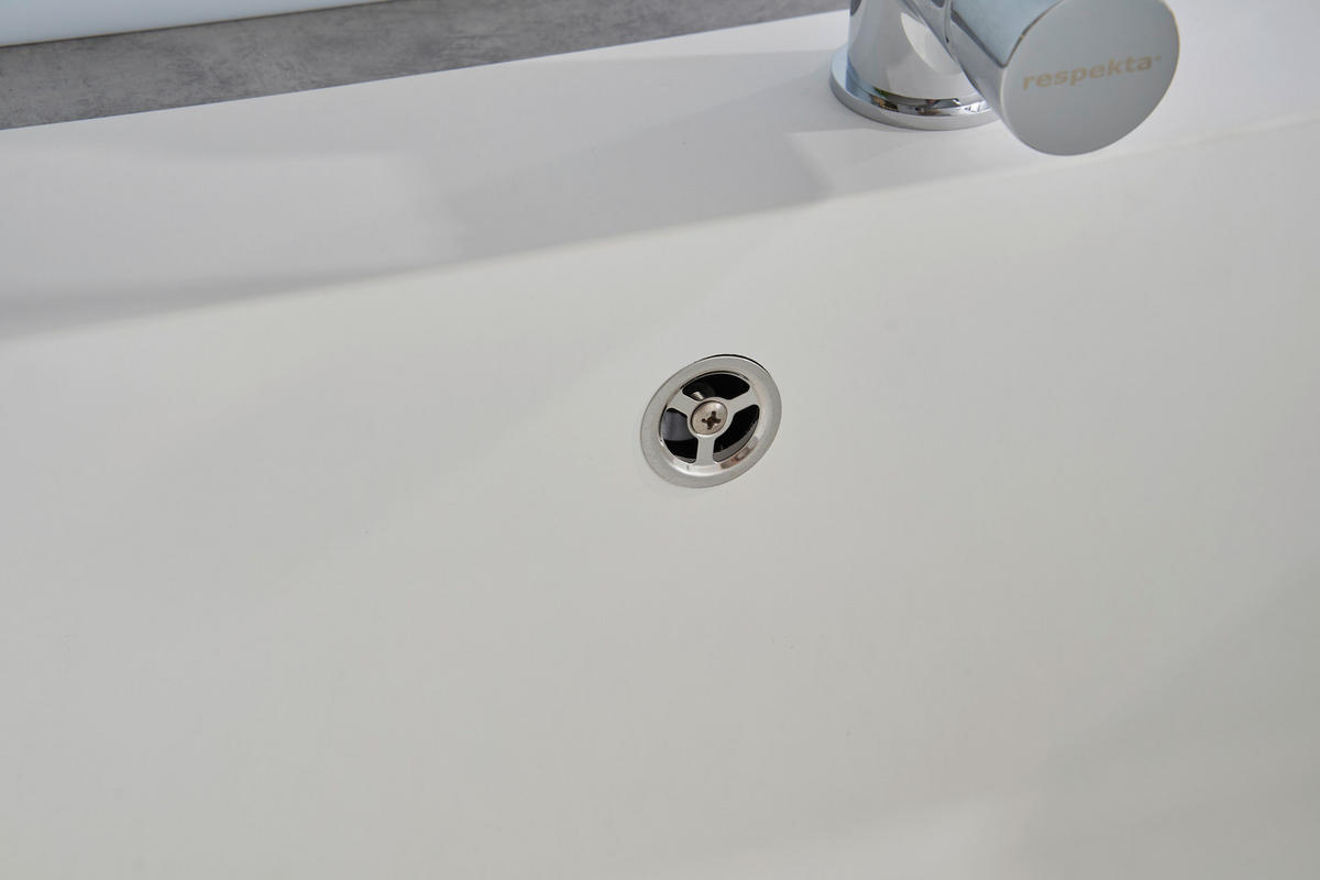 SPÜLE 1712OHIO66X50W  - Weiß, Trend, Glas/Kunststoff (66/21/50cm) - Respekta