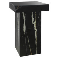 KISASZTAL Üveg, faalapú anyag 30/30/51 cm  - fekete/fehér, Trend, faalapú anyag/Üveg (30/30/51cm) - Xora