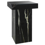 BEISTELLTISCH 30/30/51 cm Schwarz, Weiß quadratisch  - Schwarz/Weiß, Trend, Glas/Holzwerkstoff (30/30/51cm) - Xora