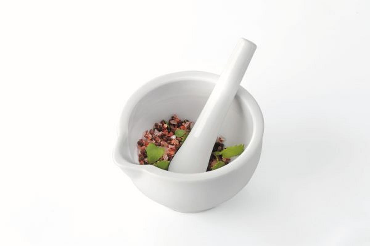 MÖRSERSET Macino  - Weiß, KONVENTIONELL, Keramik (13,0/8,5cm) - Gefu