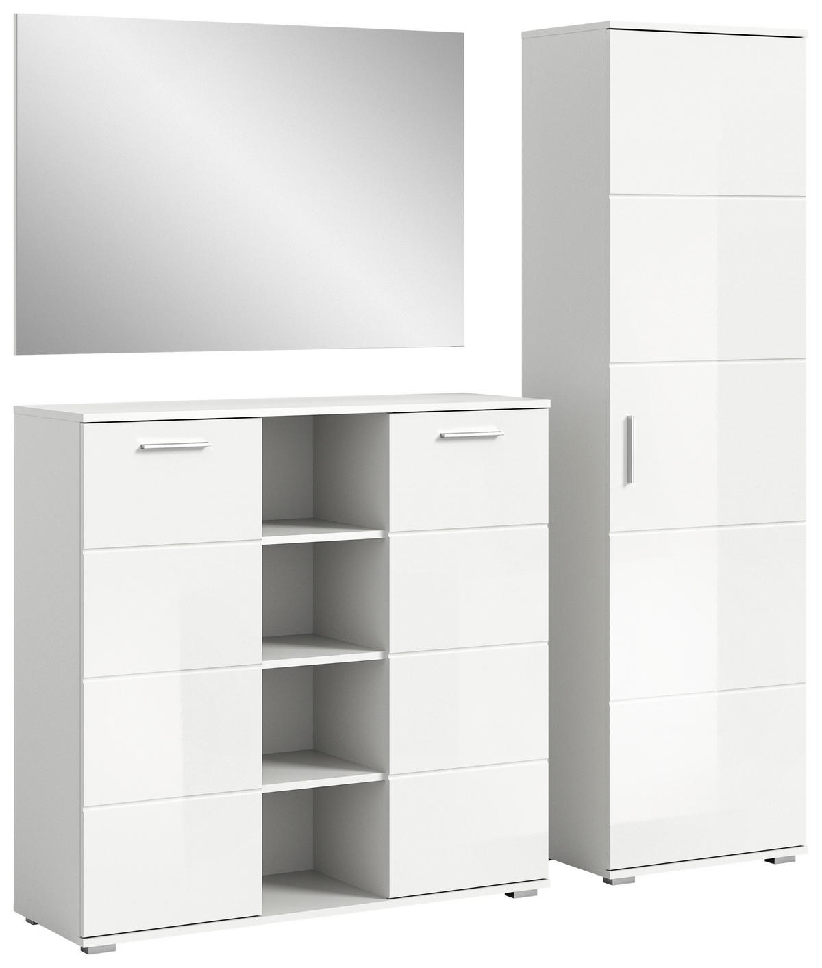 GARDEROBE  in 110/191/37 cm  - Weiß Hochglanz/Weiß, Design, Glas/Holzwerkstoff (110/191/37cm) - Xora