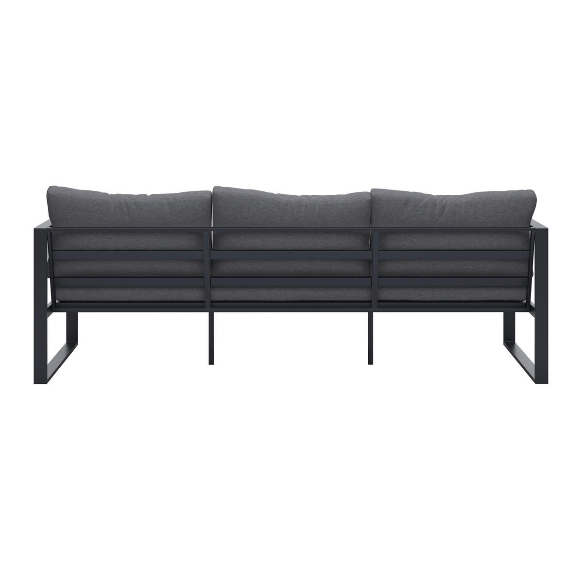 3-SITZER-SOFA Webstoff Anthrazit  - Anthrazit, MODERN, Textil/Metall (198/63/76cm) - Ambia Garden
