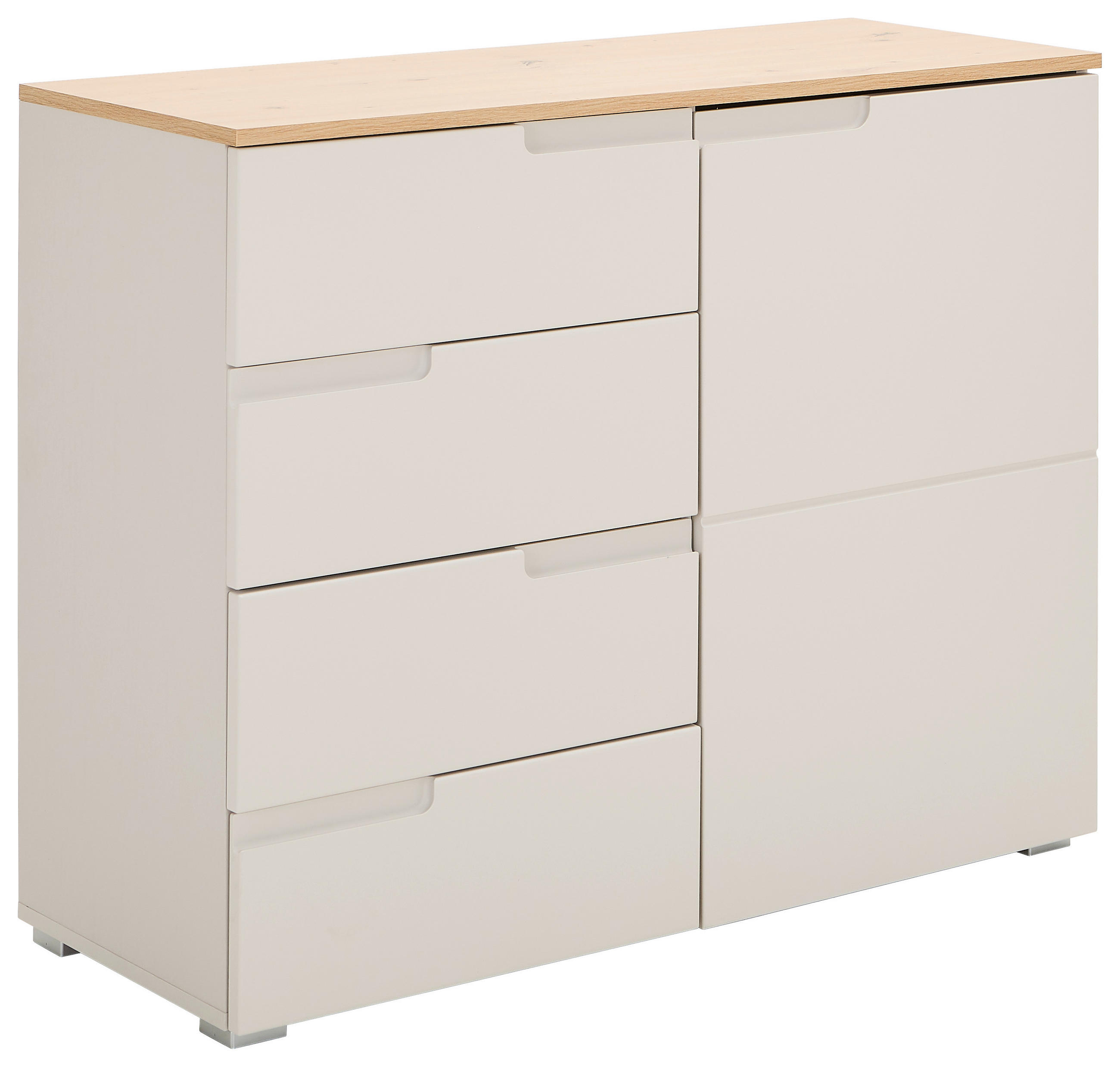 KOMMODE Swim, 100/80/40 cm, 4 Schublade(n)  - Kaschmir/Eiche Artisan, Design, Holzwerkstoff/Kunststoff (100/80/40cm) - MID.YOU