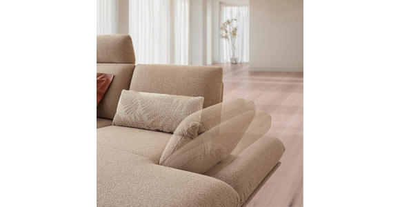 ECKSOFA  in Flachgewebe Beige  234/155 cm  - Beige/Schwarz, Design, Textil/Metall (234/155cm) - Dieter Knoll