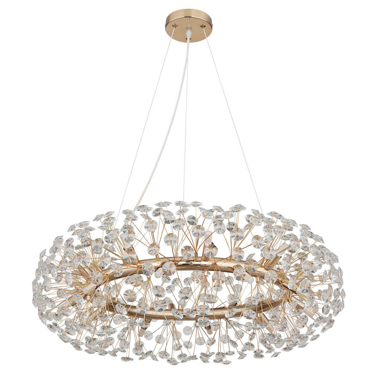 KŘIŠŤÁLOVÉ ZÁVĚSNÉ SVÍTIDLO - barvy zlata, Konvenční, sklo (80/150cm) - Globo