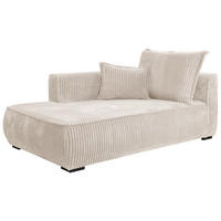 RÉCAMIERE Cord Creme  - Creme/Schwarz, Design, Holz/Textil (207/75/121cm) - MID.YOU