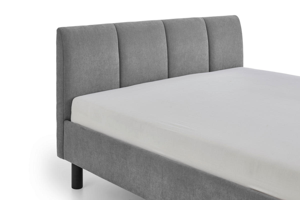 POLSTERBETT 140/200 cm  in Grau  - Schwarz/Grau, Basics, Holz/Textil (140/200cm) - Boxxx