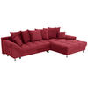 ECKSOFA Rot Flachgewebe, Mikrofaser  - Chromfarben/Rot, Design, Kunststoff/Textil (312/198cm) - Livetastic