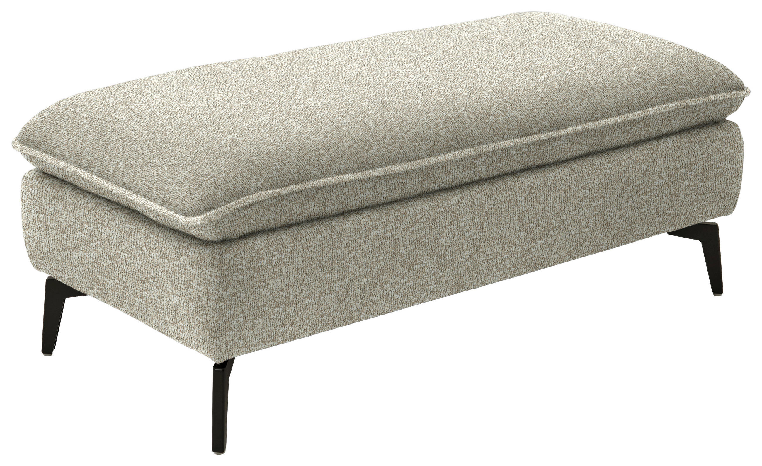 HOCKER in Textil Beige  - Beige/Schwarz, Design, Textil/Metall (130/46/65cm) - Valdera