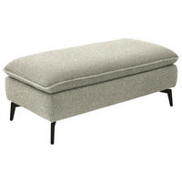 HOCKER in Textil Beige  - Beige/Schwarz, Design, Textil/Metall (130/46/65cm) - Valdera
