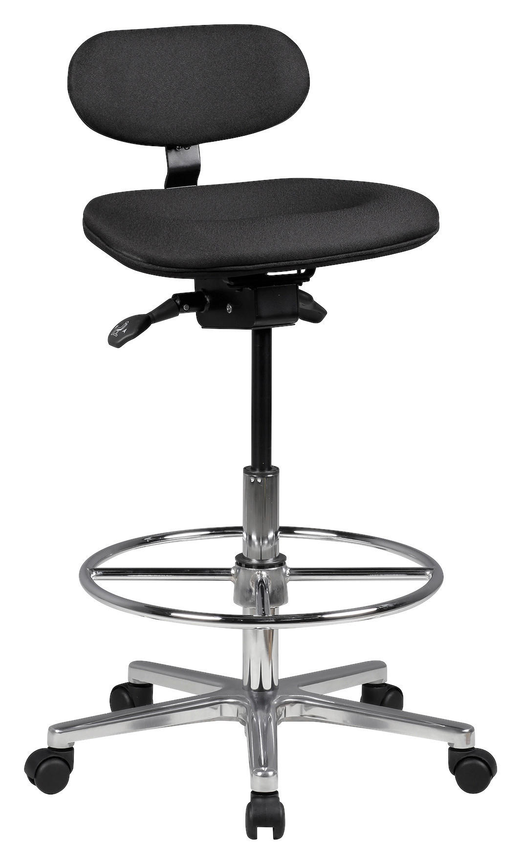 PISARNIŠKI STOLČEK,  - črna/barve aluminija, Konvencionalno, kovina/umetna masa (60cm) - MID.YOU