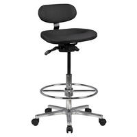 PISARNIŠKI STOLČEK,  - črna/barve aluminija, Konvencionalno, kovina/umetna masa (60cm) - MID.YOU