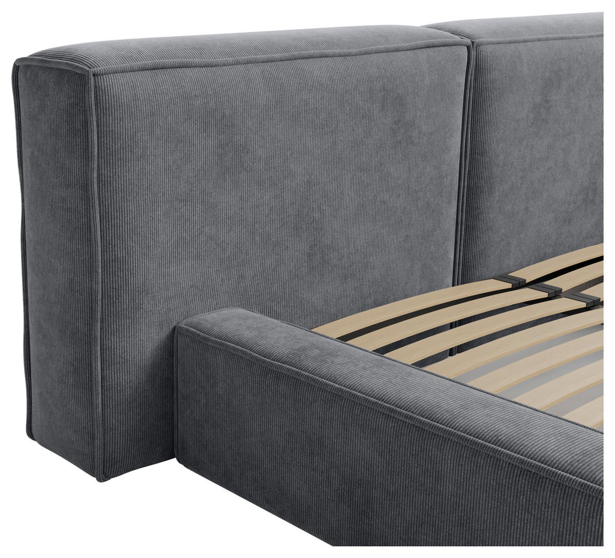 POLSTERBETT Lattenrost, Bettkasten 180/200 cm  in Anthrazit  - Anthrazit/Schwarz, Design, Holz/Textil (180/200cm) - Boxxx