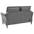 2-SITZER-SOFA in Mikrofaser Grau  - Schwarz/Grau, KONVENTIONELL, Textil/Metall (178/103/95cm) - Dieter Knoll