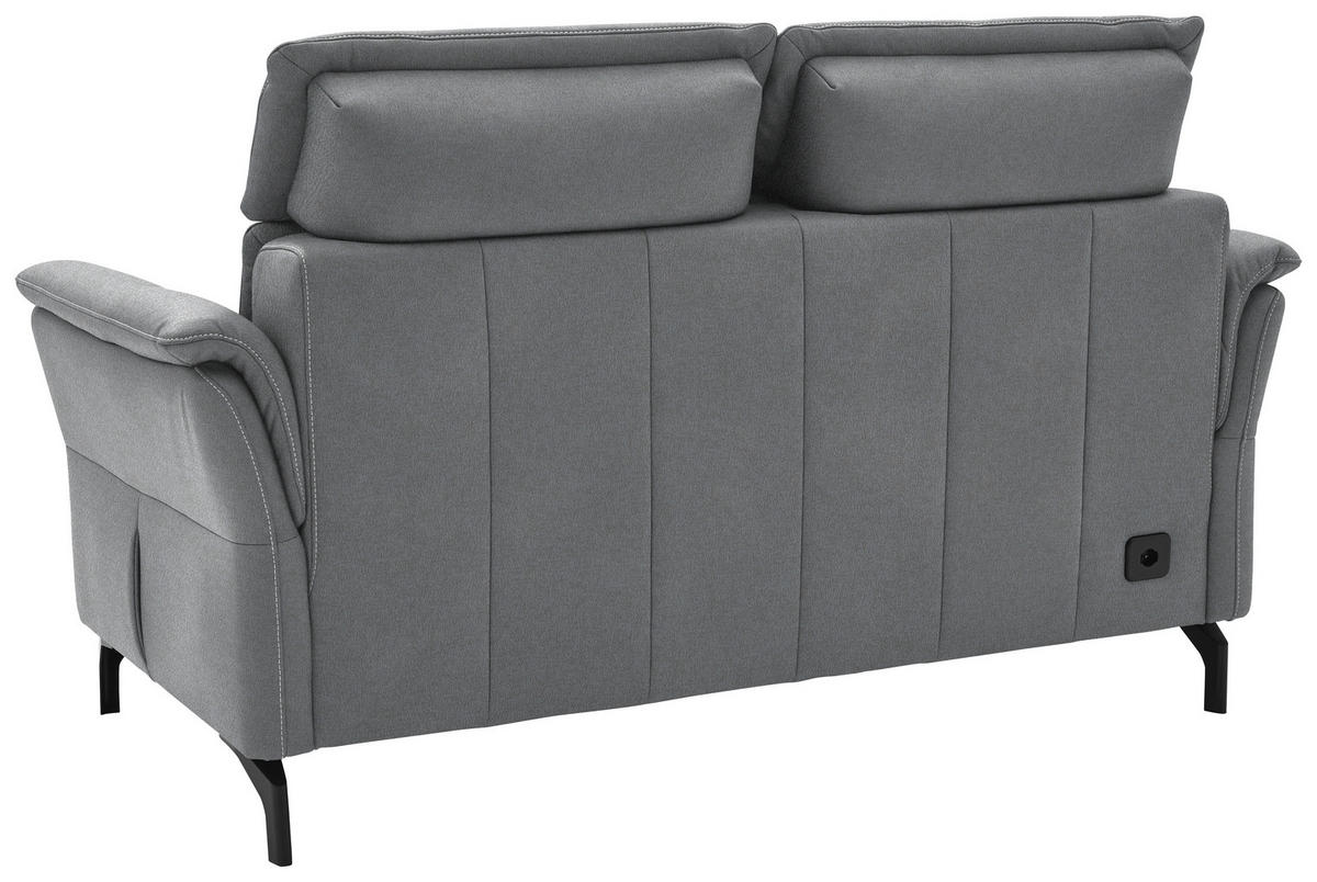 2-SITZER-SOFA in Mikrofaser Grau  - Schwarz/Grau, KONVENTIONELL, Textil/Metall (178/103/95cm) - Dieter Knoll