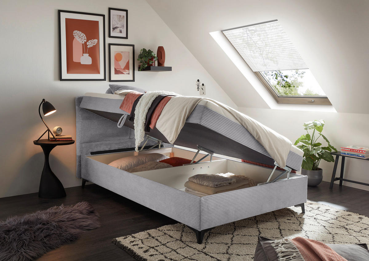 BOXBETT 120/200 cm  in Beige  - Beige, MODERN, Holzwerkstoff/Kunststoff (120/200cm) - MID.YOU