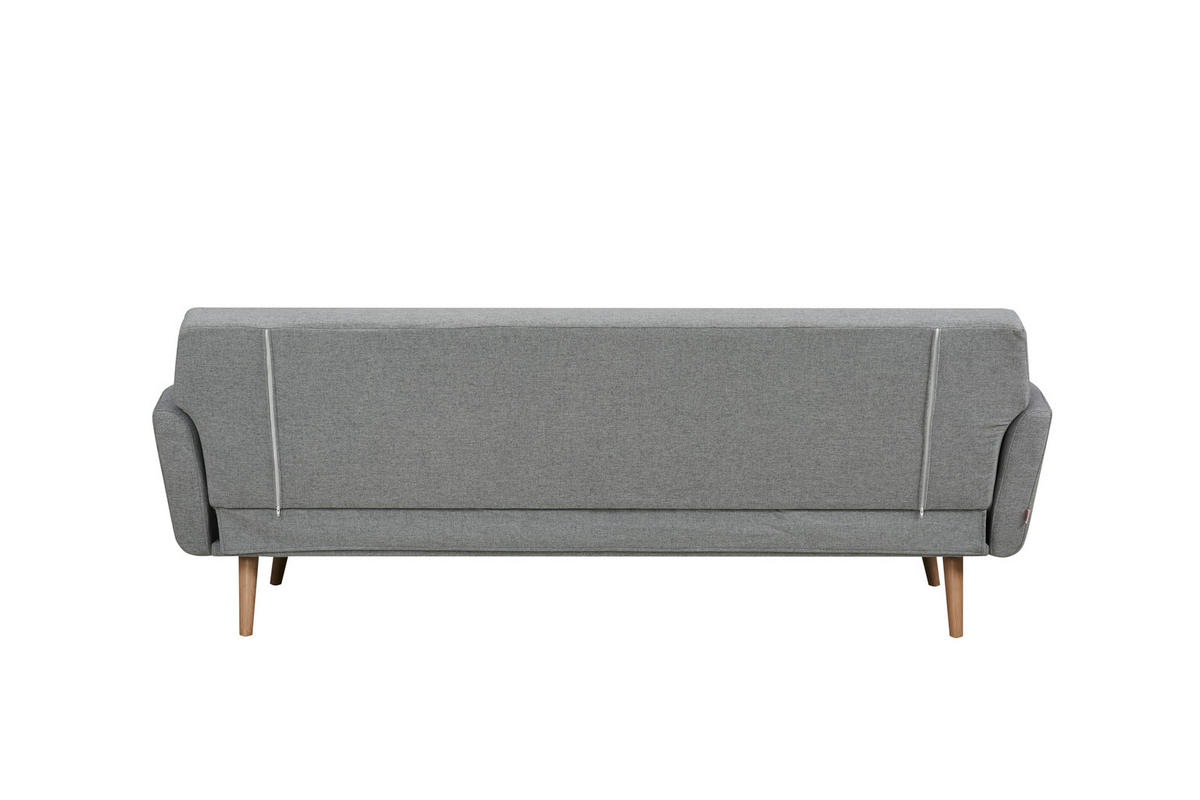 SCHLAFSOFA in Struktur Hellgrau  - Hellgrau/Naturfarben, MODERN, Holz/Textil (212/79/85cm) - Livetastic