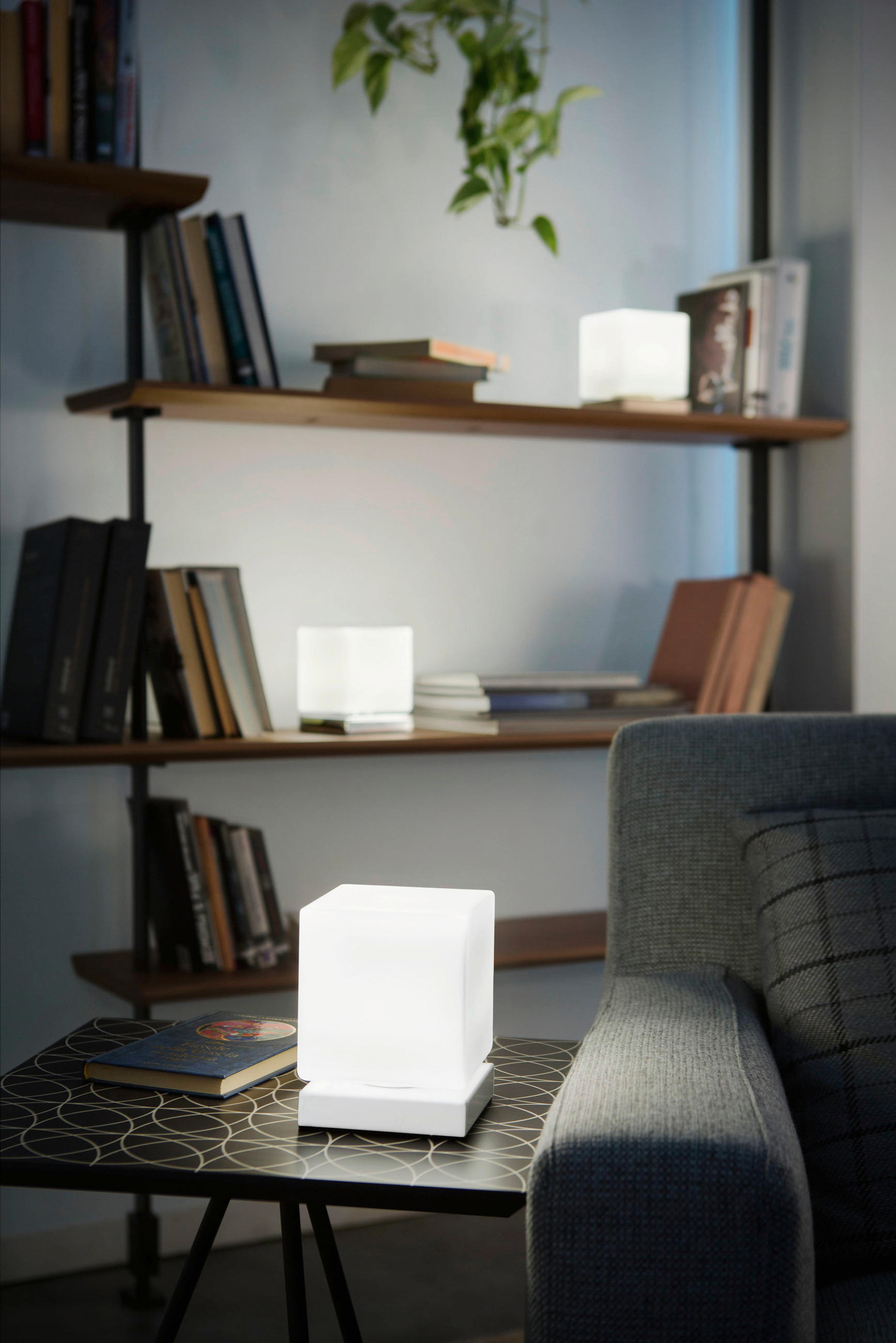 LED-TISCHLEUCHTE 11/11/14 cm   - Weiß, Basics, Glas/Metall (11/11/14cm) - Fabas Luce