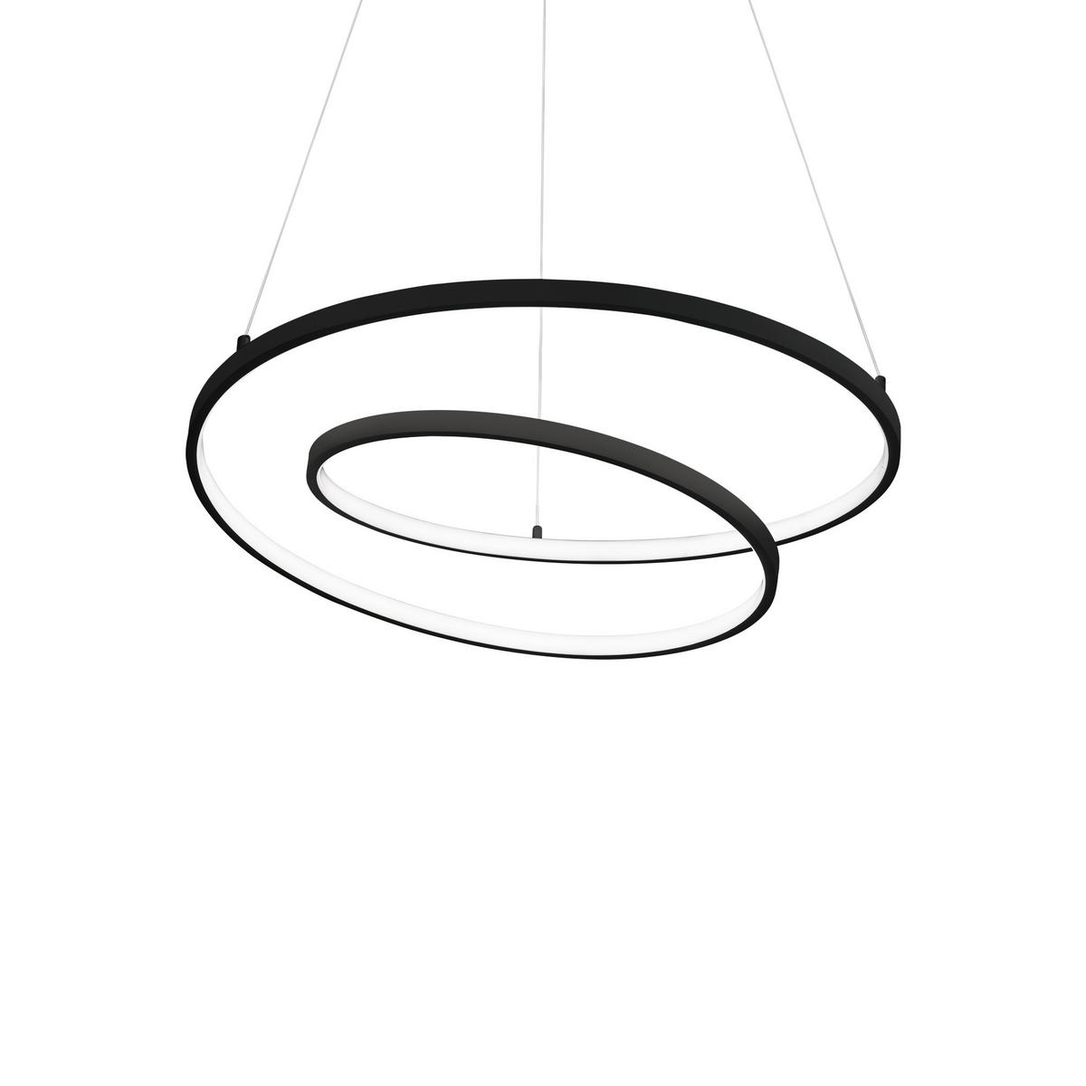 LED-HÄNGELEUCHTE Nero 60/30/150 cm   - Schwarz, Design, Kunststoff/Metall (60/30/150cm) - Ideal Lux