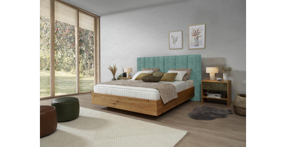 BOXSPRINGBETT 180/200 cm in Türkis, Wildeiche - Türkis/Wildeiche, Natur, Holz/Textil (180/200cm) - Valnatura