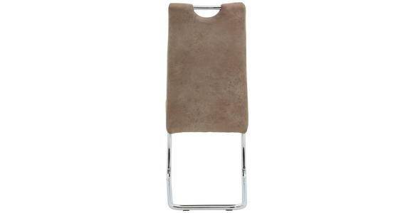 SCHWINGSTUHL in Mikrofaser - Chromfarben/Beige, KONVENTIONELL, Textil/Metall (43/98/59cm) - Carryhome
